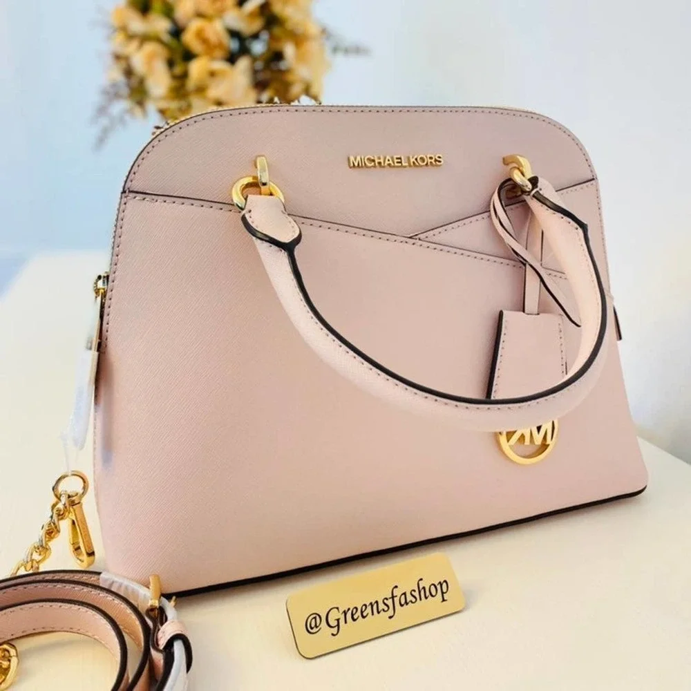 Michael Kors Medium Dome Satchel Crossbody Powder blush - Picture 2 of 11